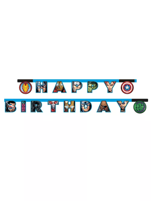 Photo du produit Guirlande happy birthday Avengers Mighty