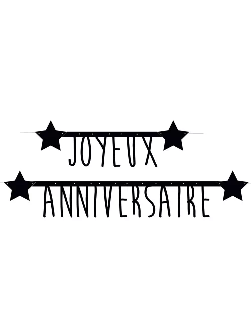 Photo du produit Guirlande noire Joyeux anniversaire 1,60 m