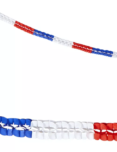 Photo du produit 2 Guirlandes papier tricolore supporter France 3 m