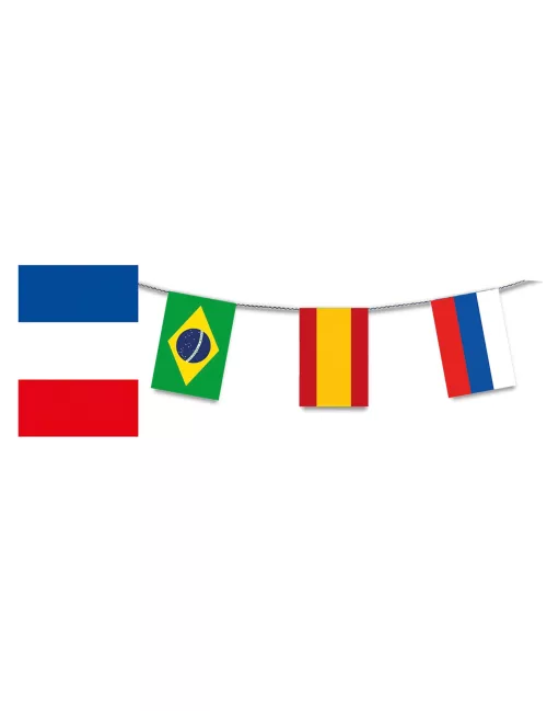 Photo du produit Guirlande plastique 32 Pays Coupe du Monde 13 m
