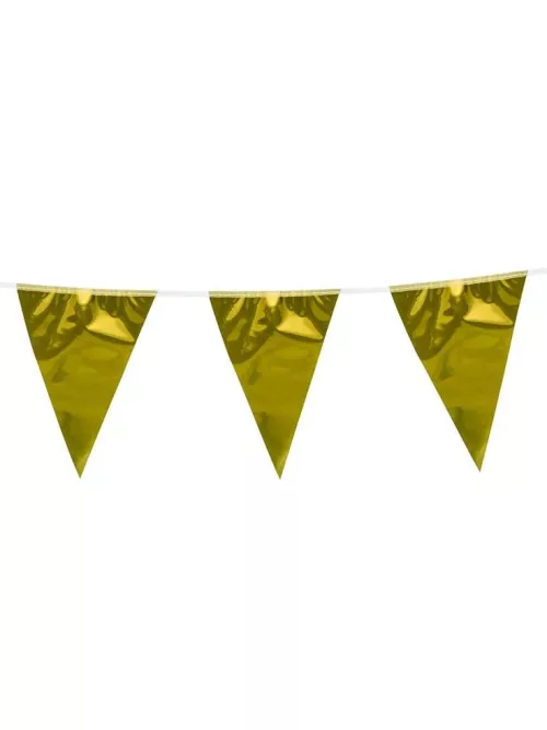 Photo du produit Guirlandes à fanions dorés 10 m