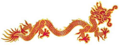 Photo du produit Décoration murale dragon rouge et or Nouvel an Chinois