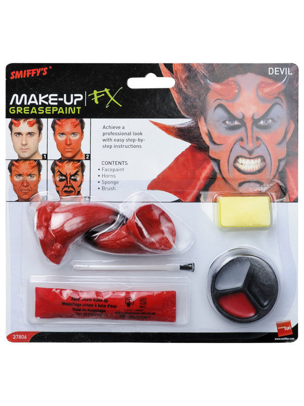 Photo du produit Kit maquillage démon avec cornes adulte Halloween