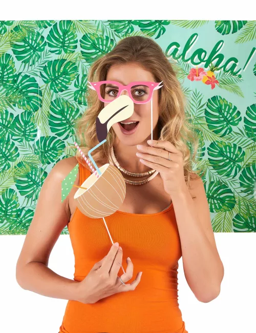 Photo du produit Kit photobooth Hawaï 10 pièces