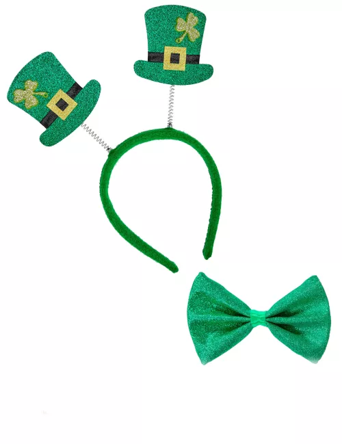 Photo du produit Kit serre-tête et noeud papillon adulte Saint Patrick