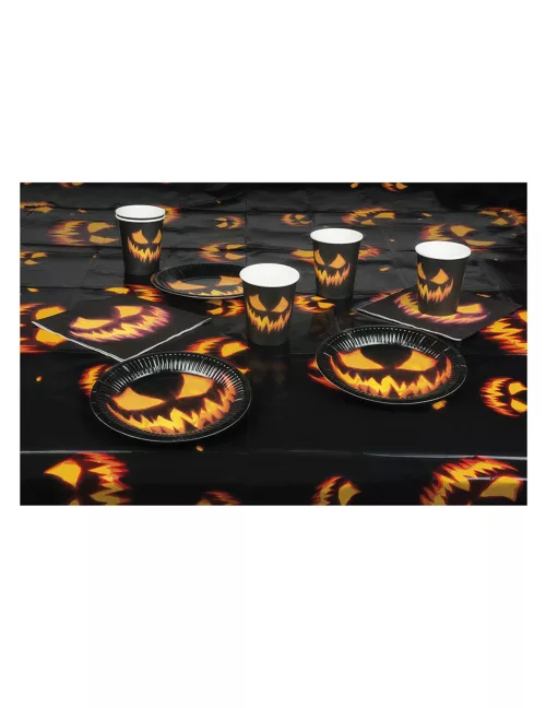Photo du produit Kit vaisselle jetable citrouille terrifiante