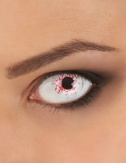 Photo du produit Lentilles fantaisie oeil ensanglanté 1 an adulte Halloween