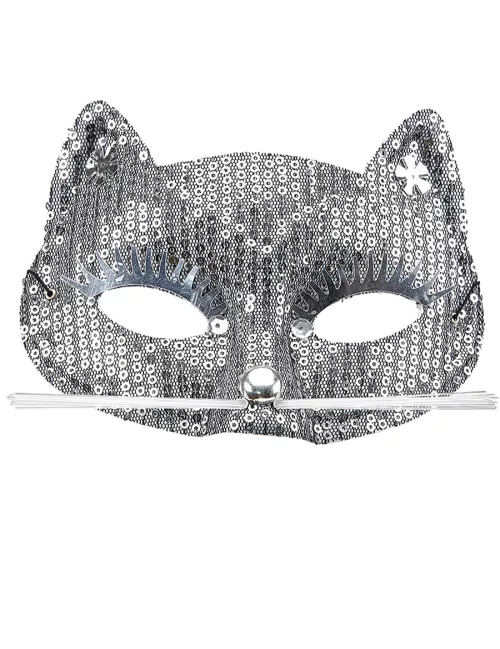 Photo du produit Loup chat à sequins argenté adulte