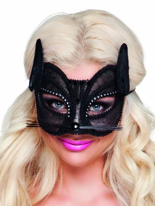 Photo du produit Loup chat en dentelle noire femme