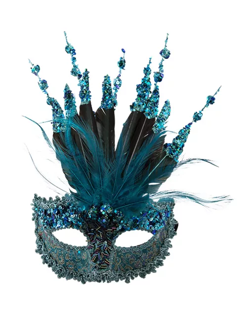 Photo du produit Loup pailleté bleu luxe femme