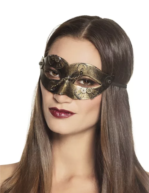Photo du produit Loup steampunk rouages dorés femme