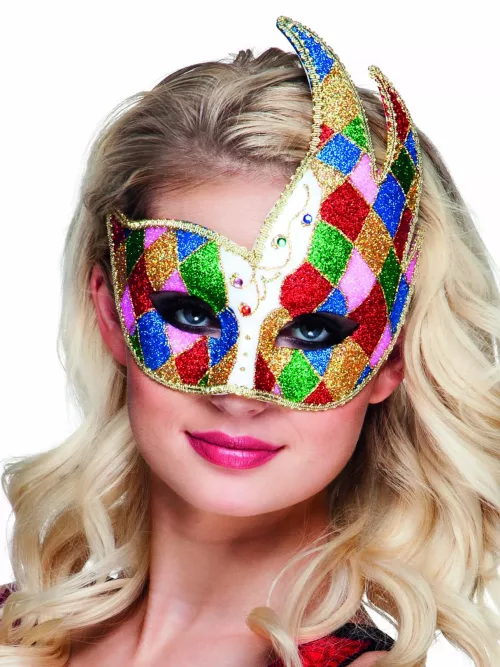 Photo du produit Loup vénitien losanges multicolores adulte