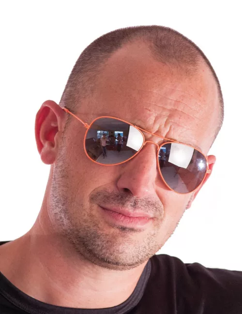 Photo du produit Lunettes aviateur orange fluo adulte