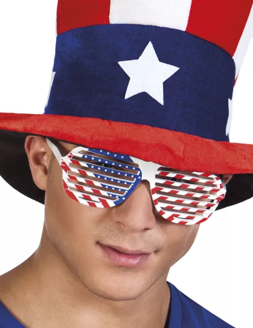 Photo du produit Lunettes blanches drapeau USA adulte