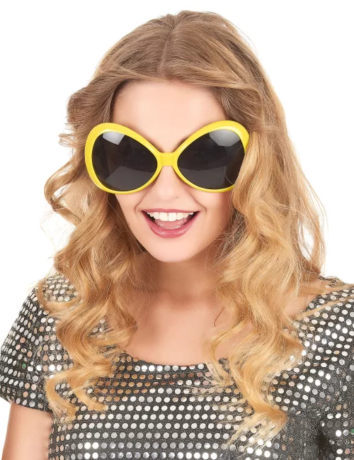 Photo du produit Lunettes disco adulte jaune