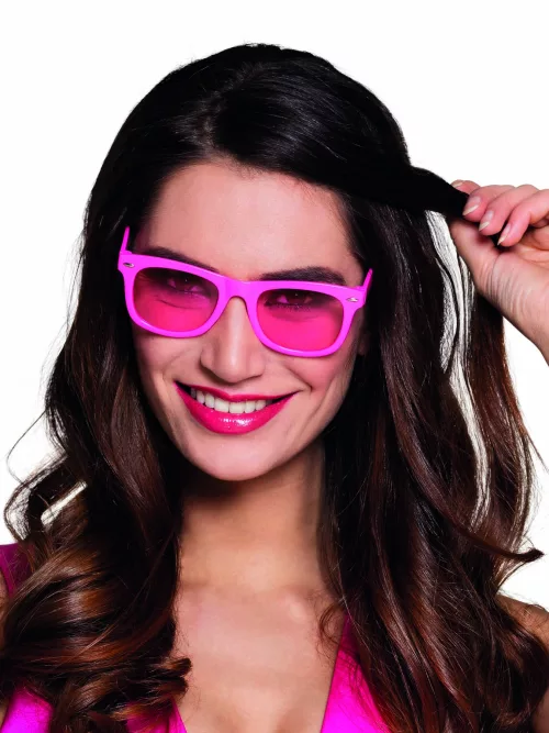 Photo du produit Lunettes rose fluo 80's adulte