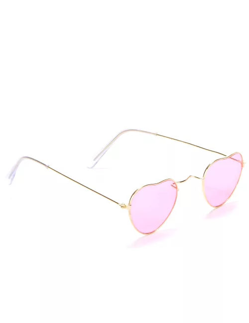 Photo du produit Lunettes roses coeur monture métal adulte