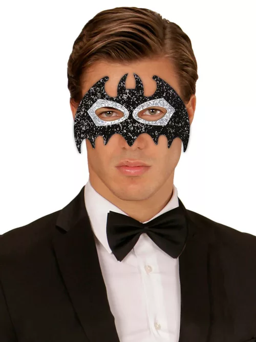 Photo du produit Masque chauve souris brillant noir et gris adulte