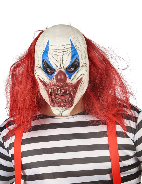 Photo du produit Masque latex clown rouge et blanc adulte
