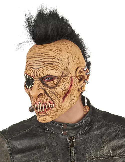 Photo du produit Masque latex punk à crête adulte