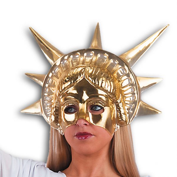 Photo du produit Demi masque doré Statue de la Liberté adulte