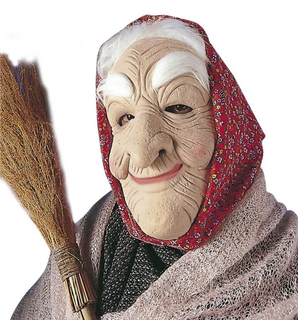 Photo du produit Masque vieille sorcière avec cheveux et foulard femme Halloween
