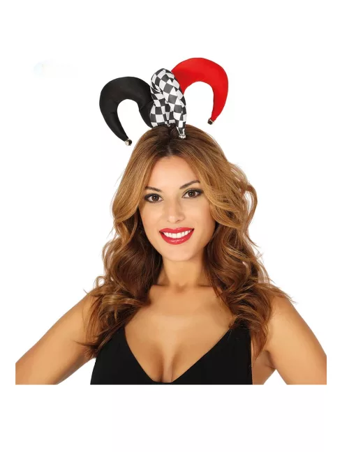 Photo du produit Mini chapeau bouffon rouge et noir adulte
