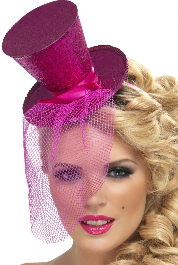 Photo du produit Mini chapeau haut de forme rose femme
