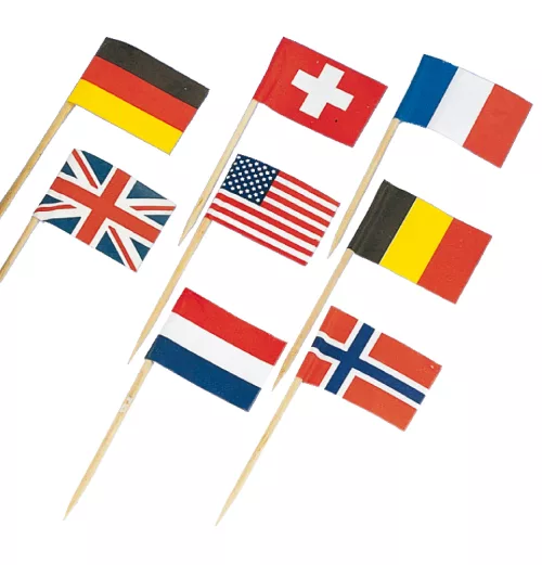 Photo du produit Mini piques drapeaux assortis
