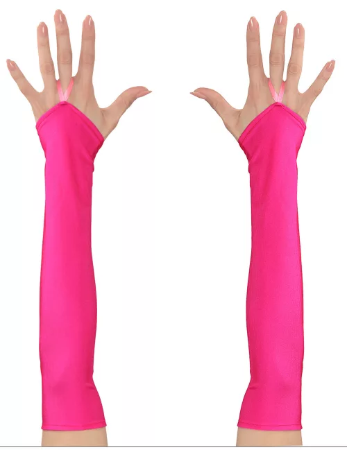Photo du produit Mitaines longues roses fluo femme