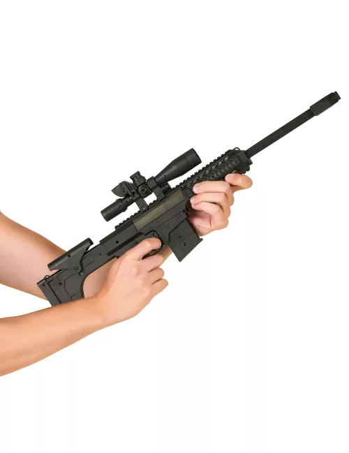 Photo du produit Mitraillette plastique noire sonore enfant
