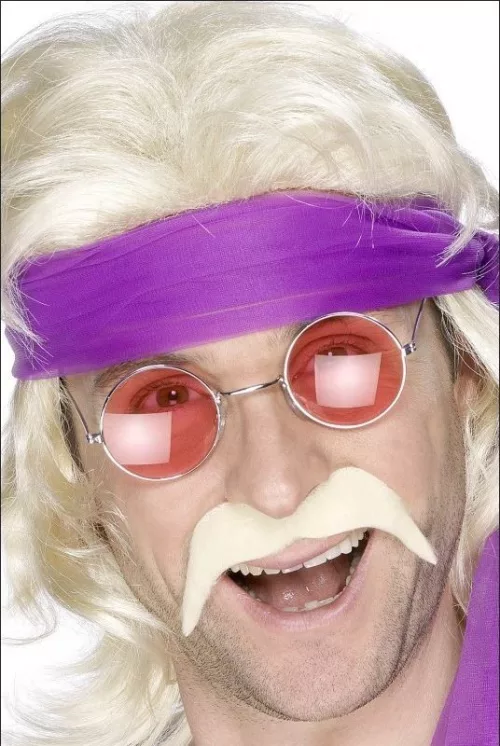 Photo du produit Moustache blonde années 70' adulte