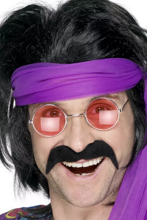 Photo du produit Moustache noire années 70' adulte