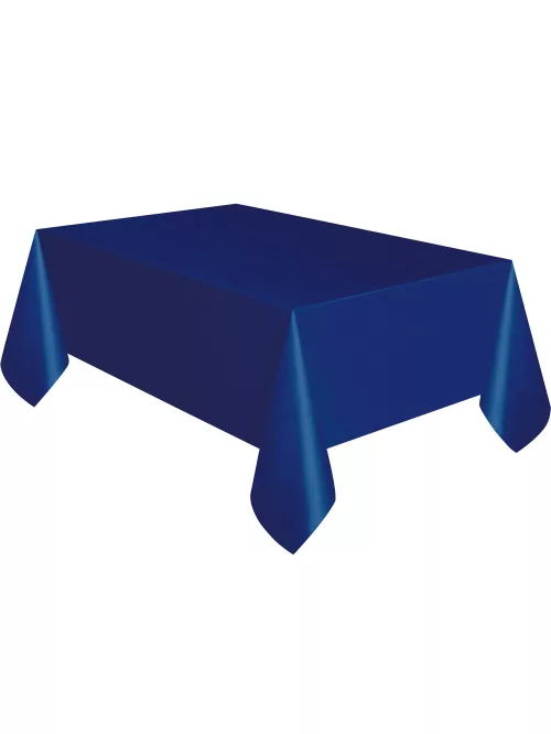Photo du produit Nappe en plastique bleu marine 137 x 274 cm