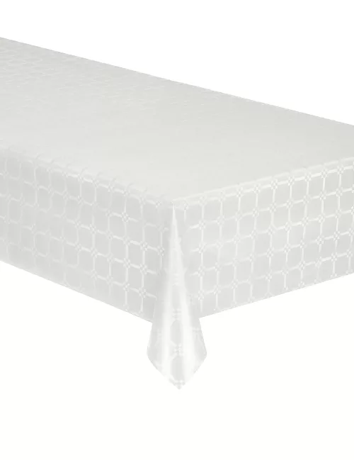 Photo du produit Nappe en rouleau papier damassé blanche 6 mètres
