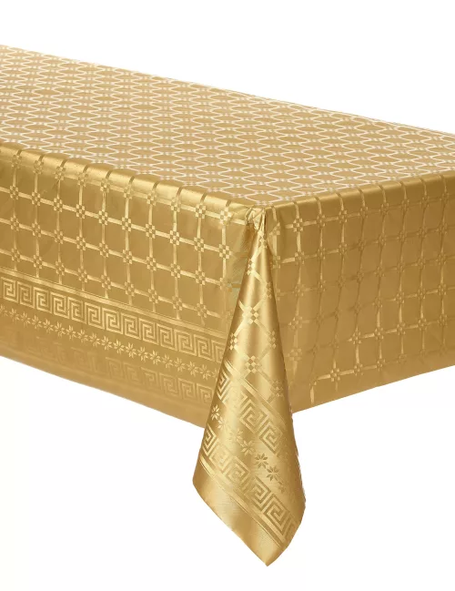Photo du produit Nappe en rouleau papier damassé or 6 mètres