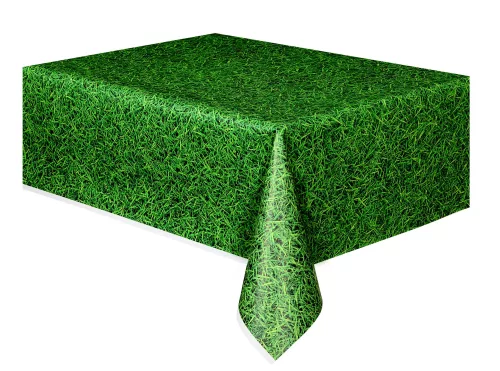 Photo du produit Nappe verte en plastique effet herbe 137 x 274 cm