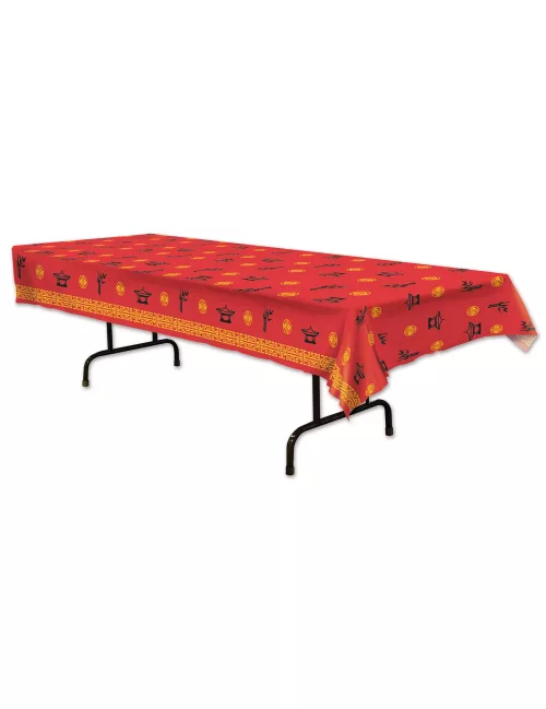 Photo du produit Nappe en plastique Asie rouge 137 x 274 cm