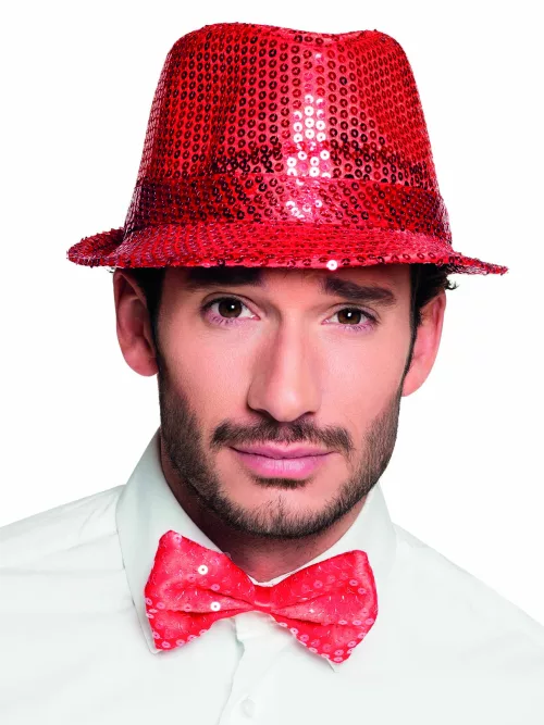 Photo du produit Noeud papillon rouge avec sequins adulte