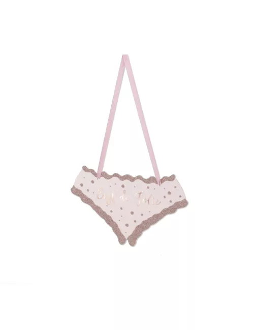 Photo du produit Pancarte culotte EVJF de folie rose gold paillettes 25 x 15 cm