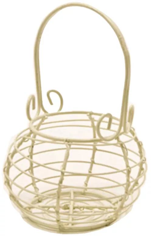 Photo du produit Panier jardinier métal ivoire 8 x 6 x 10 cm