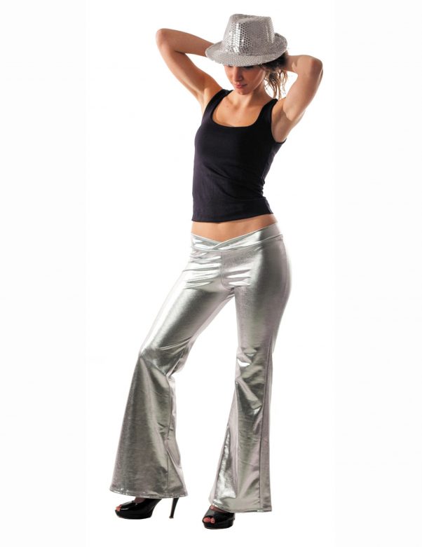 Photo du produit Pantalon disco holographique argent femme