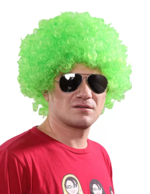 Photo du produit Perruque afro/clown verte standard adulte