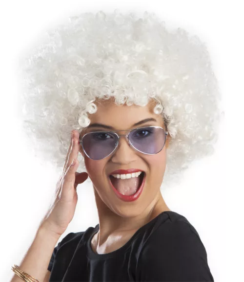 Photo du produit Perruque afro/ clown blanche volume adulte