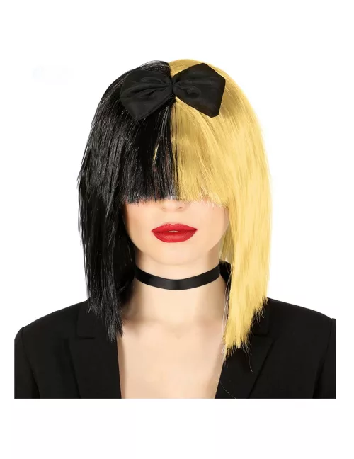 Photo du produit Perruque blonde et noire chanteuse pop adulte