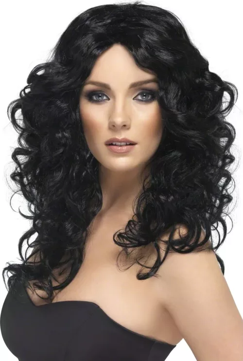 Photo du produit Perruque bouclée longue noire femme