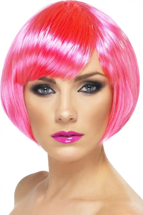 Photo du produit Perruque cabaret courte rose fluo femme