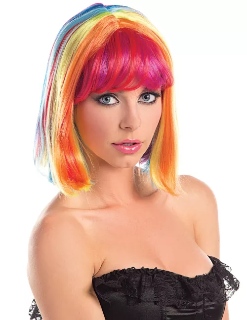 Photo du produit Perruque carré multicolore avec frange femme