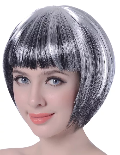 Photo du produit Perruque carré noir et blanc femme