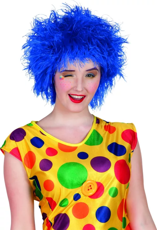 Photo du produit Perruque clown colorée bleue femme